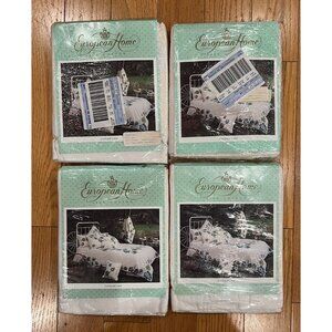 European Home Valance Lot Of 4 Vintage New Old Stock 80 X 15”